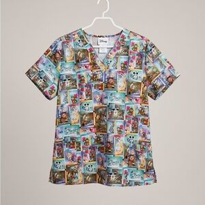 Colorful Animal Print Women's Scrub Top